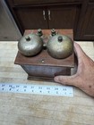 Antique Wood Telephone Ringer Box Double Bell