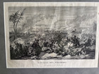 Antique French Engraving    bataille Des Pyramides    Bonaparte Egypt 1798 Framed