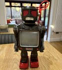 1960s Horikawa S h Japan Tin Battery Operated Space Dinosaur Tv Robot Toy