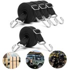 4pc Bungee Shock Cord Marine Grade Black Heavy Duty Tie Down Stretch Rope Band