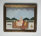 Indian Miniature Watercolor Painting 19th Century Antique Mughal