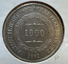 Foreign Silver Coin Brazil 1852 1000 Reis 