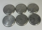 Vtg Aluminum Coasters   Ashtrays   Fruit-flower Pattern  Set Of 6