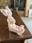 Russ Berrie Plush Pink Rabbit Cranberry Patch Mimosa Bunny Posable 20  Vtg 90s
