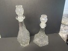 Vintage Cut Crystal Set Of 2 Wine Or Whiskey Decanters 