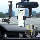360  car Rearview Mirror Rotation Adjustable Phone Holder Mount Multifunction Lot
