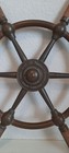 Rosebank Ironworks Vintage 18  Brass Wood Ships Wheel Nautical Antique