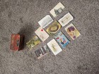 Vintage Postcard Lot Of 100 Greeting Cards Mixed In A Tin Case 