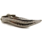 Flowing Leaf Tie Clip Bar Vintage Silver Tone