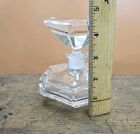 Antique Glass Perfume Bottle With Stopper Vintage Art Nouveau Decor Cut Crystal   
