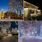 30 50cm Us Plug Led Lights Meteor Shower Rain 8 Tube Outdoor Garden Xmas Tree