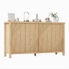 Farmhouse Sideboard Buffet Cabinet With Storage Fluted  Console Table