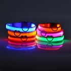 Led Adjustable Dog Collar Blinking Night Flashing Light Up Glow Pets Safety Usa