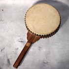 Japanese Vintage Taiko Drum Handheld Double Sided Wooden Folk Instrument Wd33