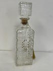 Vintage Glass Crystal Whiskey Decanter Bottle W stopper Empty D-126