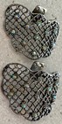 Vintage Musi Ab Shoe Clips Buckle Filigree Silver Tone Aurora Borealis Art Deco