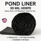 Pond Liner 30 Mill- Hdrpe 20  X 20  Strong   Durable options Safe  Free Shipping