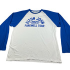 Elton John 2023 Farewell Tour Raglan Baseball T-shirt White blue      2xl