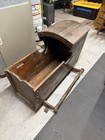 Antique Brown Wooden Hooded Baby Cradle With Rocking Base