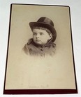 Rare Antique Victorian American Id d Boy  Hat  Norman Wyckoff Ny Cabinet Photo 