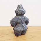 Dogu Jomon Period Clay Statue Earthen Figure Black 12cm Replica Japan Haniwa