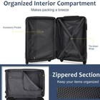 Merax Luggage Set Expandable Hardshell Spinner Tsa Lock Abs Plastic Blue 3-piece