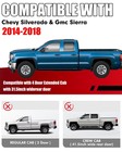 For 2014-2018 Chevy Gmc Pickup Slip-on Rocker Cab Corner 4 Door Ext Cab Black