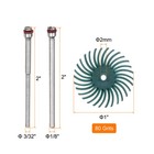 30pcs Radial Bristle Disc 1  80 Grit Abrasive Brush With 1 8  3 32  Shank  Green