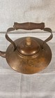 Vintage Copper Tea Kettle Wood Handle Antique Teapot Farmhouse Kitchen Decor