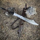 Custom Handmade Carbon Steel Blade Survival Machete Sword  hunting Sword Camping