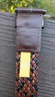 Clean Tommy Bahama 38-40  Distressed Dark Brown Woven Braided Leather Belt