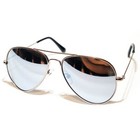 Silver Mirror Lens Aviator Style Silver Metal Frame Sunglasses Uv400 Protection