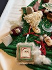 Vintage 4 5ft Green Macram   Christmas Tree With 47 Ornaments
