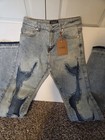 Thrt Men s Distressed Light Blue Denim Jeans Regular Fit Cotton 5-pocket Design