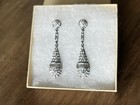 Vintage Art Deco Ben Amun Crystal   Silver Drop Earrings 2   