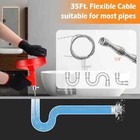 35ft Plumbers Drain Snake Long Heavy Duty Plumbing Auger Hand Tool Bathroom Pipe