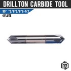 5pcs 3 8  4 Flute 90 Degree Solid Carbide Chamfer Mill Double End Altin Coated