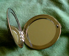 Vintage Rhinestone Studded Folding Pocket Purse Travel Mirror Compact  Germany