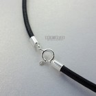 Sterling Silver Cord End Tube Cap Connector W  Spring Ring Clasp  2mm 3mm 4mm 