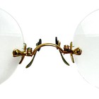 Antique Pince Nez 1 10 18kt Pinch Nose Frameless Eyeglasses Orig Case Boston