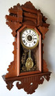 Antique Russell   Jones Hanging Kitchen Wall Clock With Alarm 8-day  Time strike