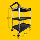 Rubbermaid Commercial Fg342488bla Dual-handle Utility Cart With Lipped Plastic