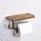 Antique  Toilet Paper Roll Holder Bathroom Wall Mounted With Phone Storage Shelf