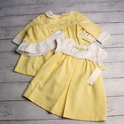 Little Bitty Vintage Baby Girl s Dress Jacket Bonnet Set Size 12 Months Yellow