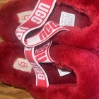 Ugg Women s Fluff Yeah Slide Sandals Slippers  Red Excellent Condition 8
