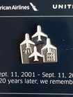 New 20th Anniversary 9 11 American   United Airlines Memorial Pin Free Shipping
