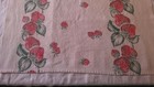 Vintage 1950s Linen Tea Towel Strawberries Red Green Kitchen 26    X 18   