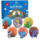 6 Bath Bombs Set For Kids And Teens With Poke Toys Inside 5oz Each - Handmade
