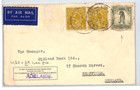 Australia Air Mail Cover Adelaide Late Fee 1s High Value Gb Sheffield 1936 Xj90