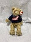 Ty Attic Treasures Grant Jointed Bear 1993 Patriotic Usa Flag Sweater With Tags